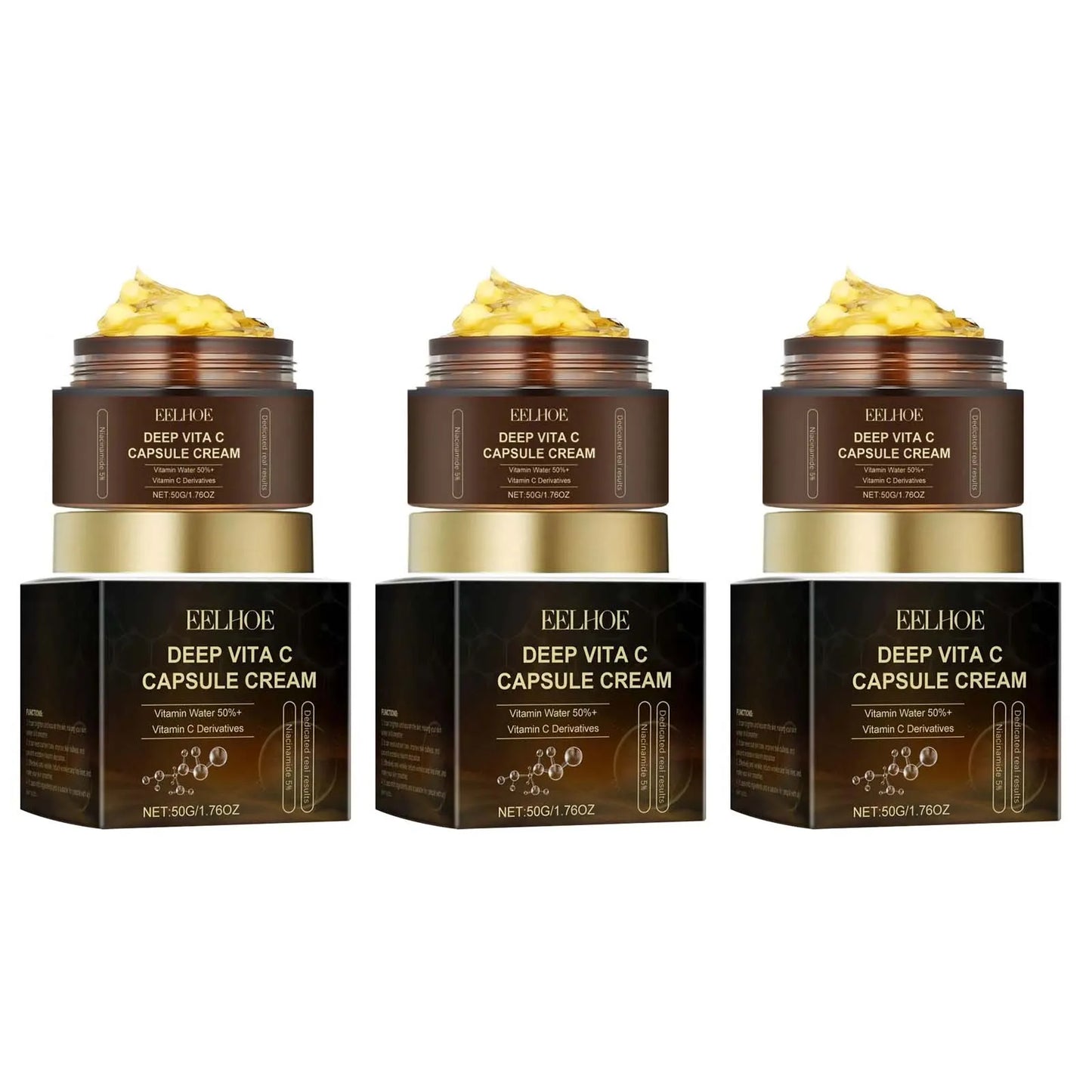 Vitamin C Capsule Facial Cream Even Skin Tone Pigmentation Removal Hydrated Skin Moisturizing Brightening Firming Face Cream