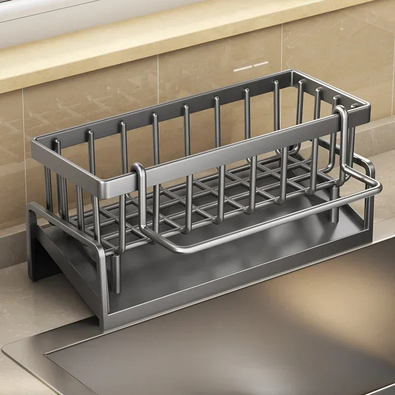 1pcs Kitchen Sink Drain Rack Organizer Plastic Self-draining Sink Shelf Soap Sponge Holder Dishcloth Towel Rack Filter Basket