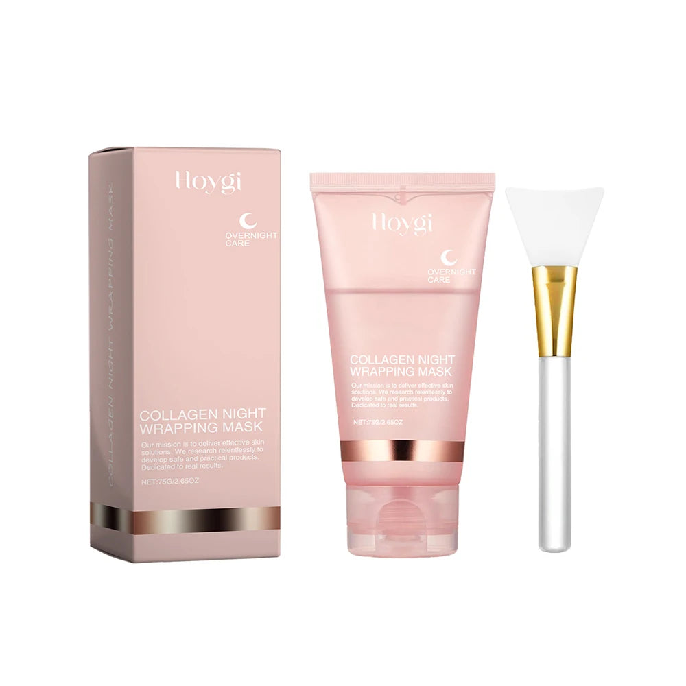 Collagen Overnight Wrapping Peel Off Facial Mask Set Korean Collagen Night Wrapping Mask Deeply Hydrates Night Care Mask Cream