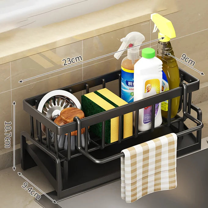 Kitchen Sink Drain Rack Organizer Plastic Self-draining Sink Shelf Soap Sponge Holder Dishcloth Towel Rack filter basket