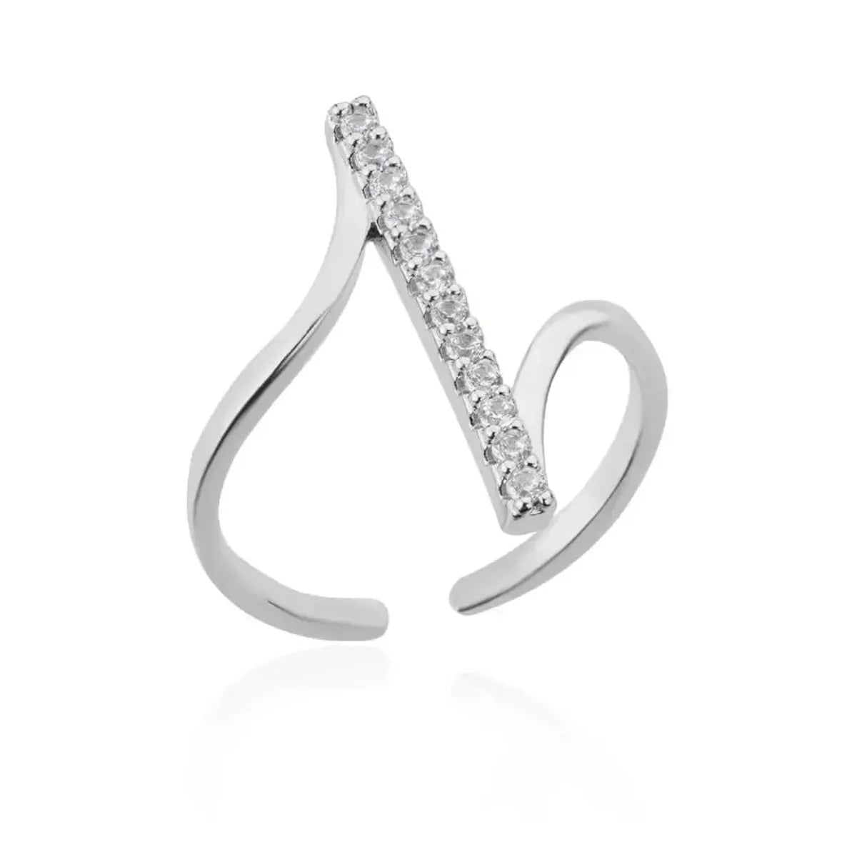 Simple Shiny Zircon Geometric Rings for Women Stainless Steel Ring Opening Gold Plated Wedding Finger Ring Jewelry Party Gifts
