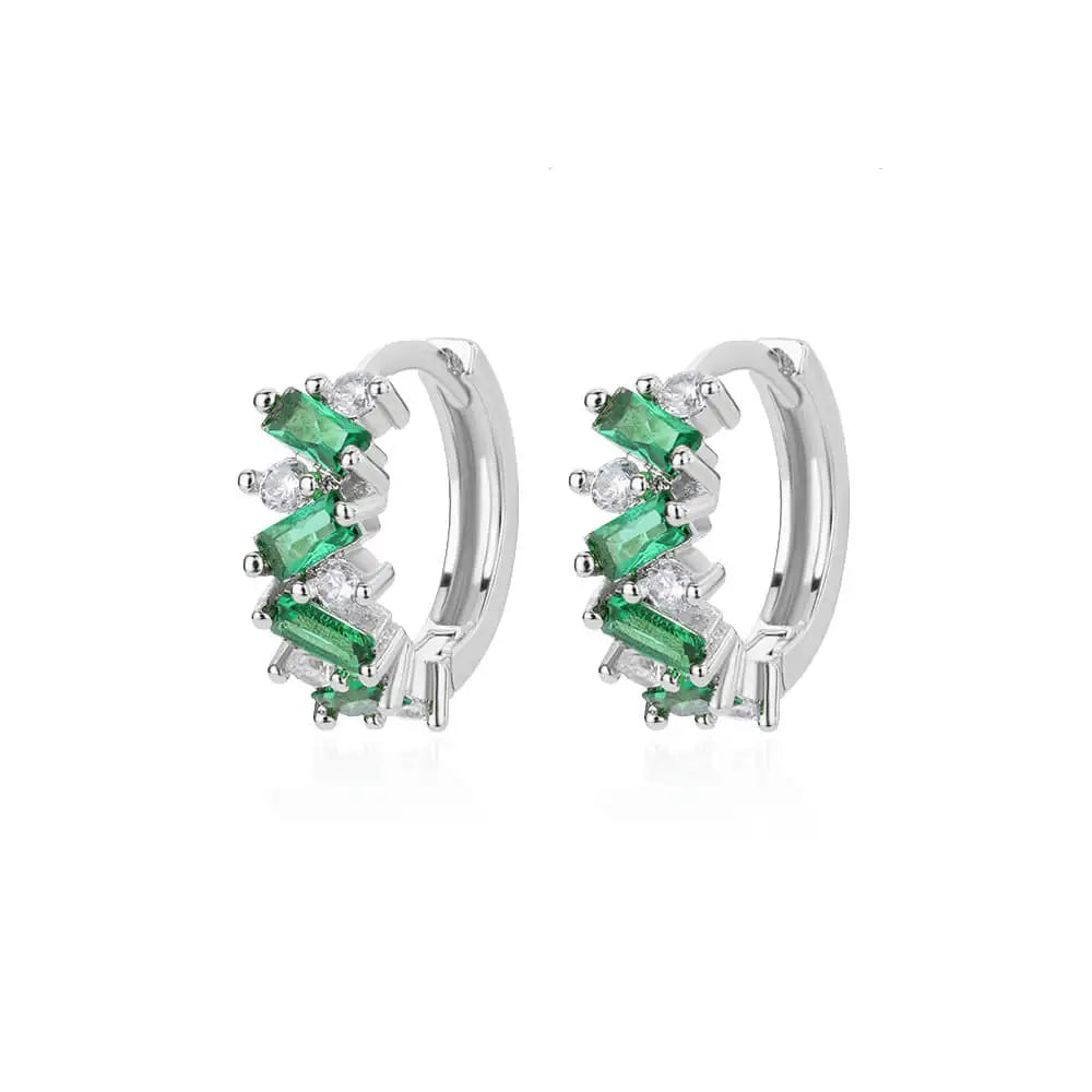 Rainbow Zircon Earring For Women Girls Stainless Steel Hoop Piercing Earring 2024 New Trend Luxury Wedding Jewelry Gift