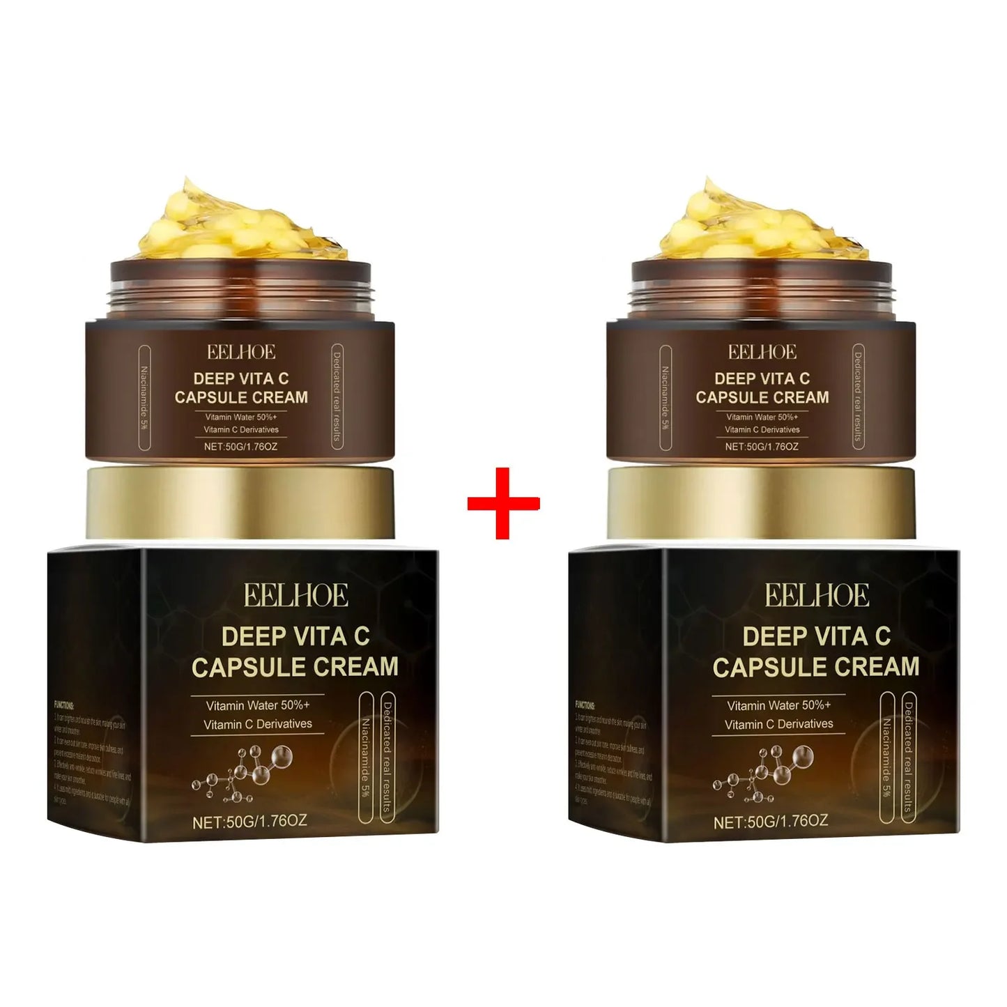 Vitamin C Capsule Facial Cream Even Skin Tone Pigmentation Removal Hydrated Skin Moisturizing Brightening Firming Face Cream