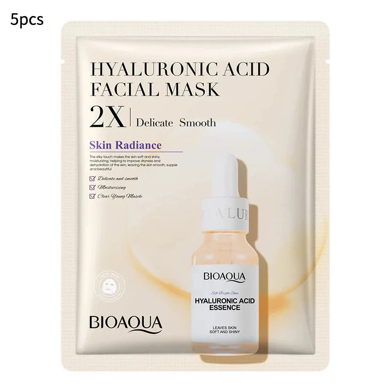 20pcs BIOAQUA Centella Collagen Face Mask VC Moisturizing Refreshing Sheet Masks Hyaluronic Acid  Facial Mask Skin Care Products