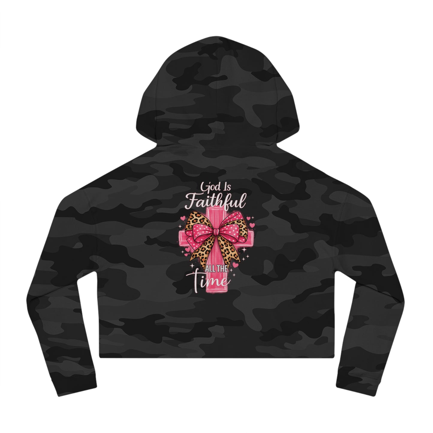 Cropped Hoodie — Faithful 'Til the End Cross Design