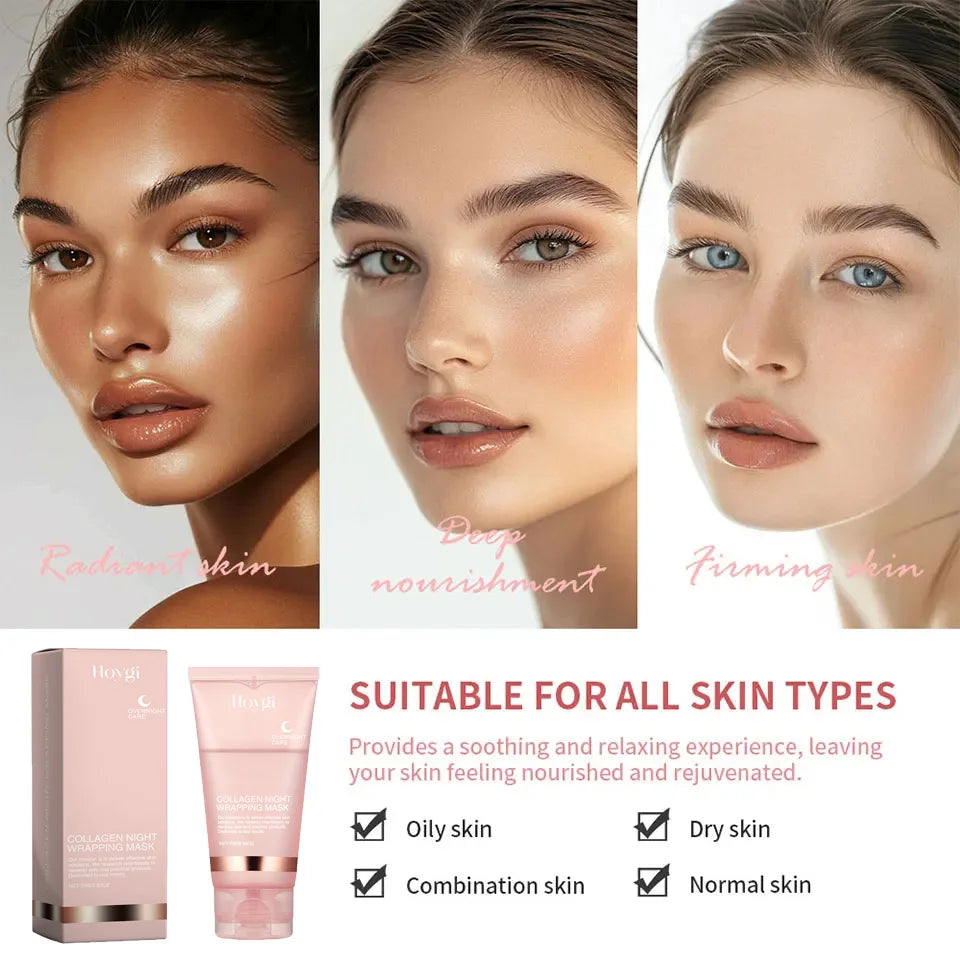 Deep Collagen Mask Peel Off Mask Anti Wrinkle Lifting Face Skin Care Masks Bio Pack Night Wrapping Woman Overnight Skin Hydrates