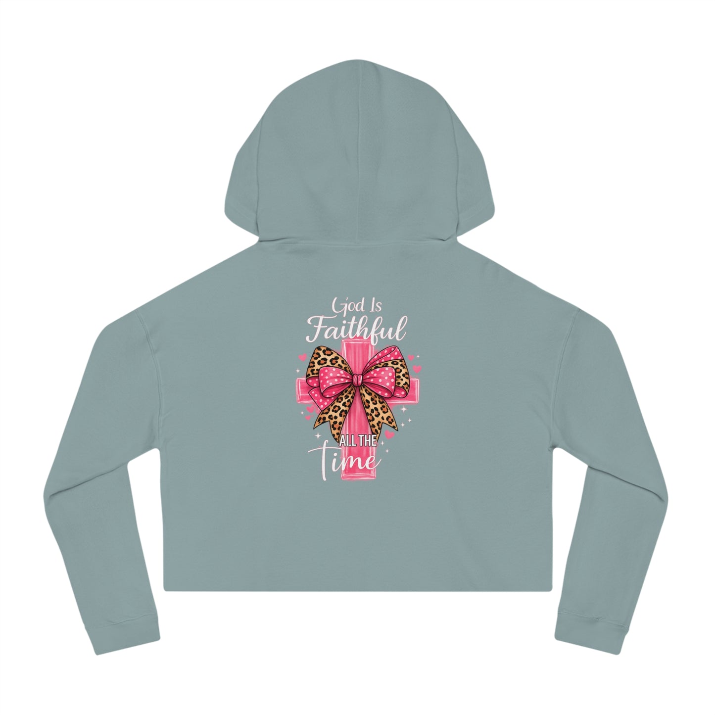 Cropped Hoodie — Faithful 'Til the End Cross Design