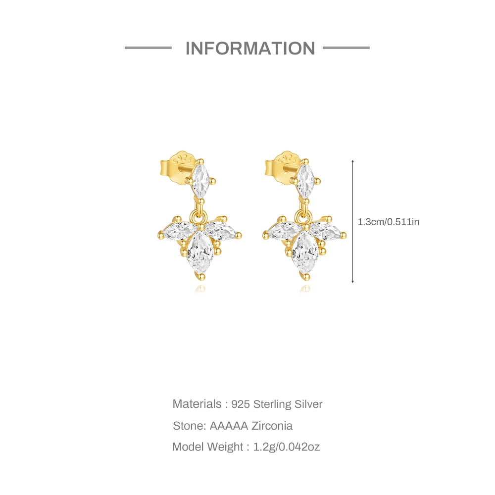 LENNIK New 925 Sterling Silver Gold Stud Earring plated with Clover Pearl Tassel Earring for Women 2024 Luxury Fine Jewelry כסף