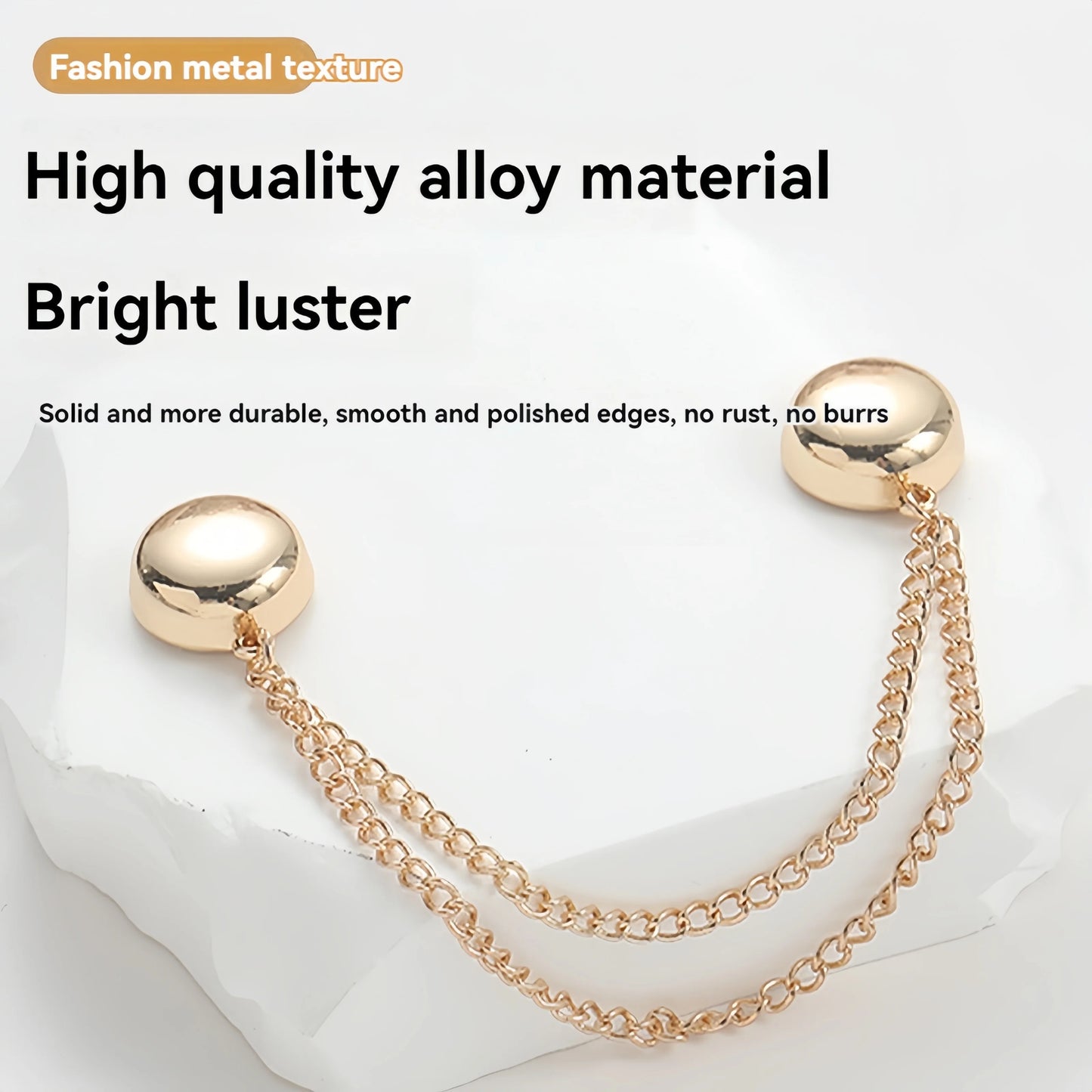 1PC Magnetic Clothing Clip with Decorative Chain, Multi-Function Scarf Shawl Cuff Fastener for Modesty & Style
