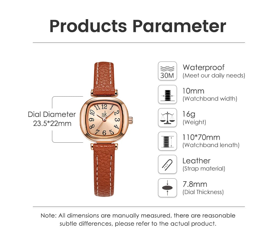 New Reloj Mujer SK Watch Fashion Woman Watches Elegant Women's Quartz Wristwatches Original Ladies Clock Relogio Feminino 2025