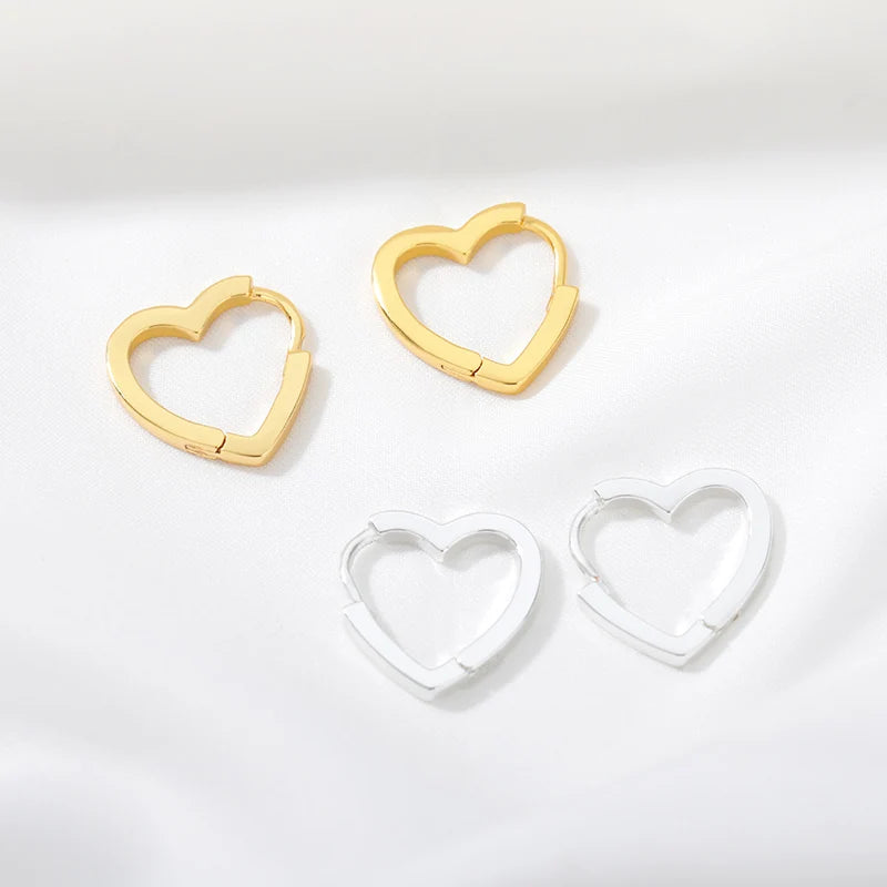 Simple Heart Drop Earrings For Women Stainless Steel Brand Fashion Ear Cuff Piercing Dangle Earring Jewelry Gifts Bijoux Femme
