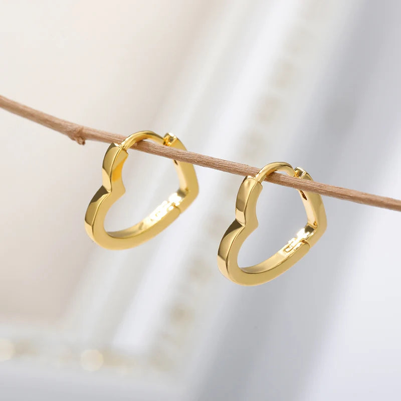 Simple Heart Drop Earrings For Women Stainless Steel Brand Fashion Ear Cuff Piercing Dangle Earring Jewelry Gifts Bijoux Femme