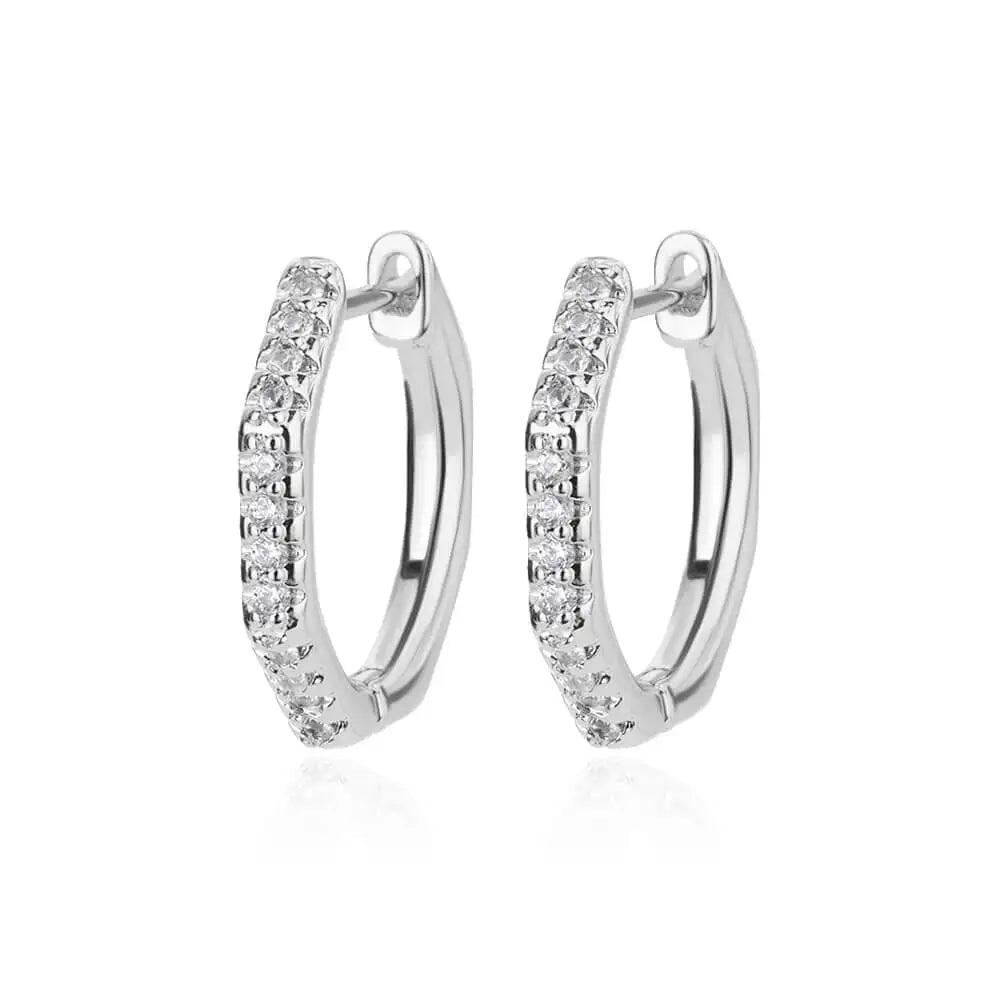 Triangle Zircon Hoop Earrings For Women Stainless Steel Earring Luxury New in Design Wedding 2023 Trending Jewelry aretes mujer