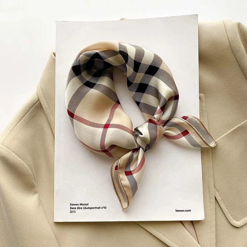 New Pure Silk Scarf Women Fashion 100% Mulberry Silk 53cm Square Scarves Shawl Pashmina Poncho Hijab Neckerchief Foualrd Bandana