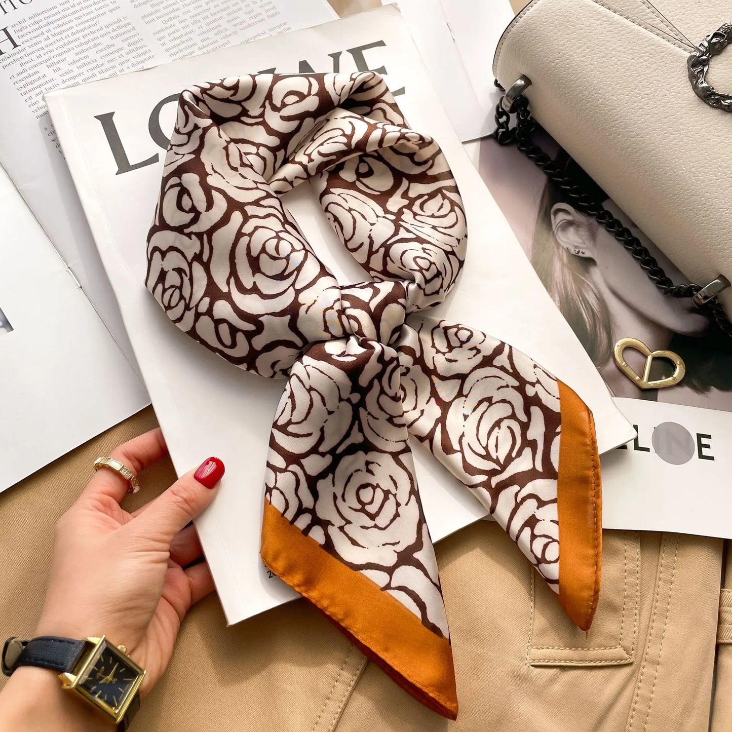 Luxury Horse  Silk Shawl Square Scarf For Women Print Hijab Summer Wraps Neckerchief Female 70*70cm Handkerchief Bandana Girl