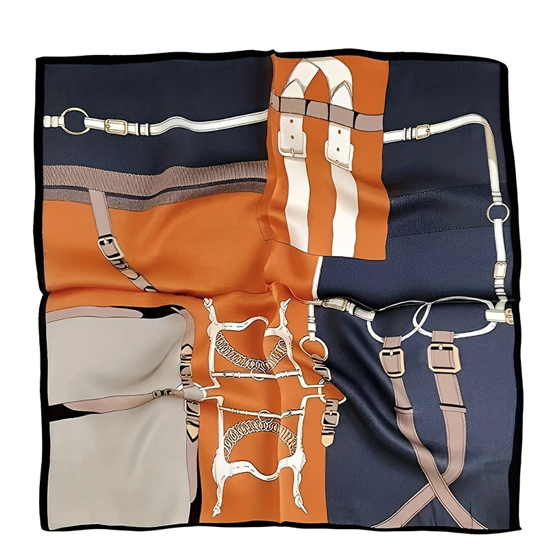 2024 New Fashion Luxury Silk Scarf Bandana Women Hair Bands Square Scarves Neck Tie Bag Scarfs Satin Lady Wrap Headband