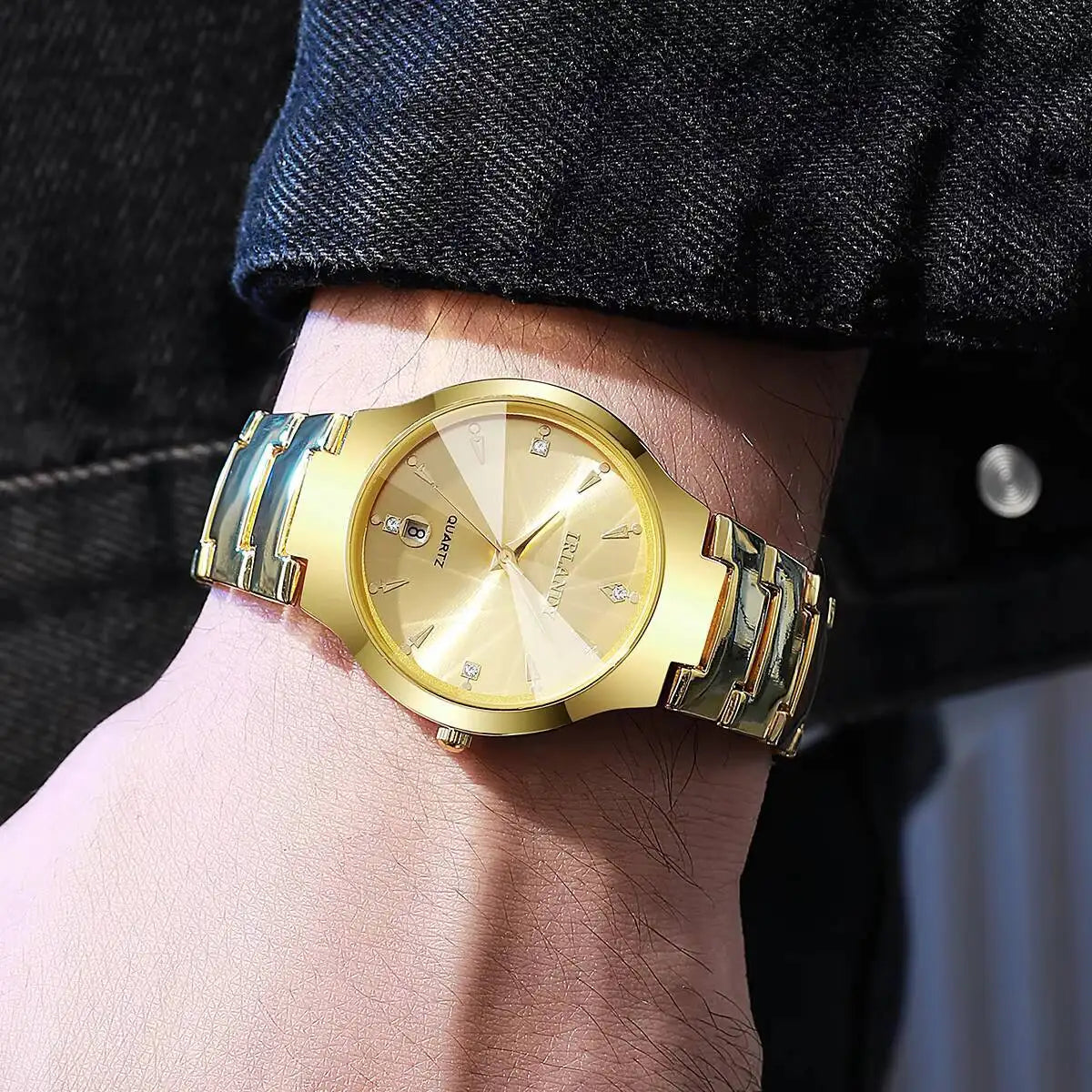Fashion Stainless Steel Strap Men Business Watches Men's Analog Quartz Wristwatch Clock Reloj Hombre（Without Box）