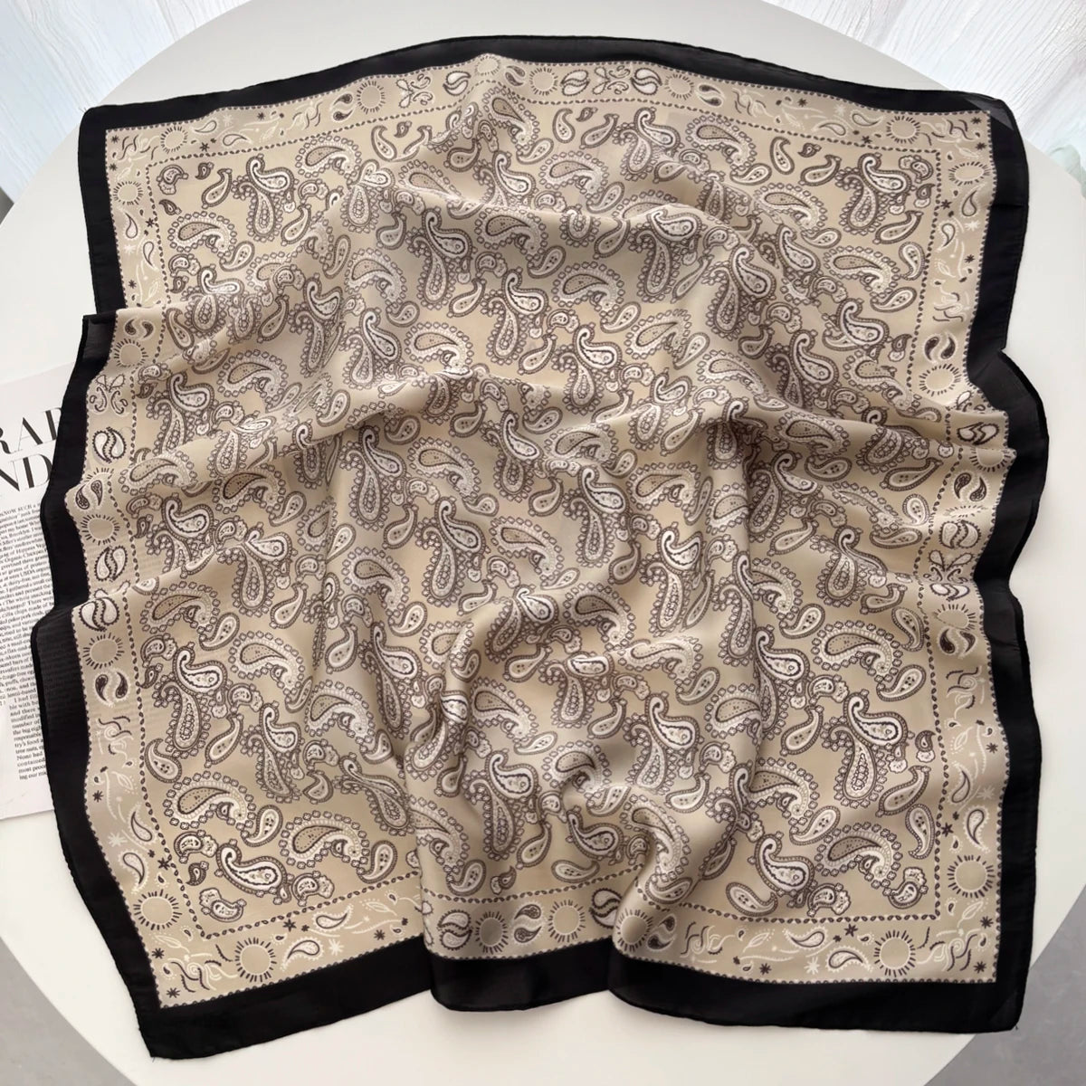 1pcs Luxury Square Scarf Cashew Print Bandana Women's Imitation Silk Scarf Casual Decoration 70cm Neckerchief Headband