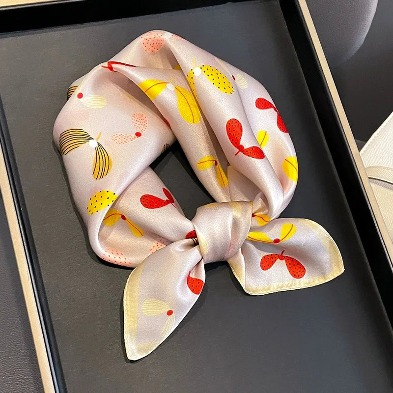New Pure Silk Scarf Women Fashion 100% Mulberry Silk 53cm Square Scarves Shawl Pashmina Poncho Hijab Neckerchief Foualrd Bandana
