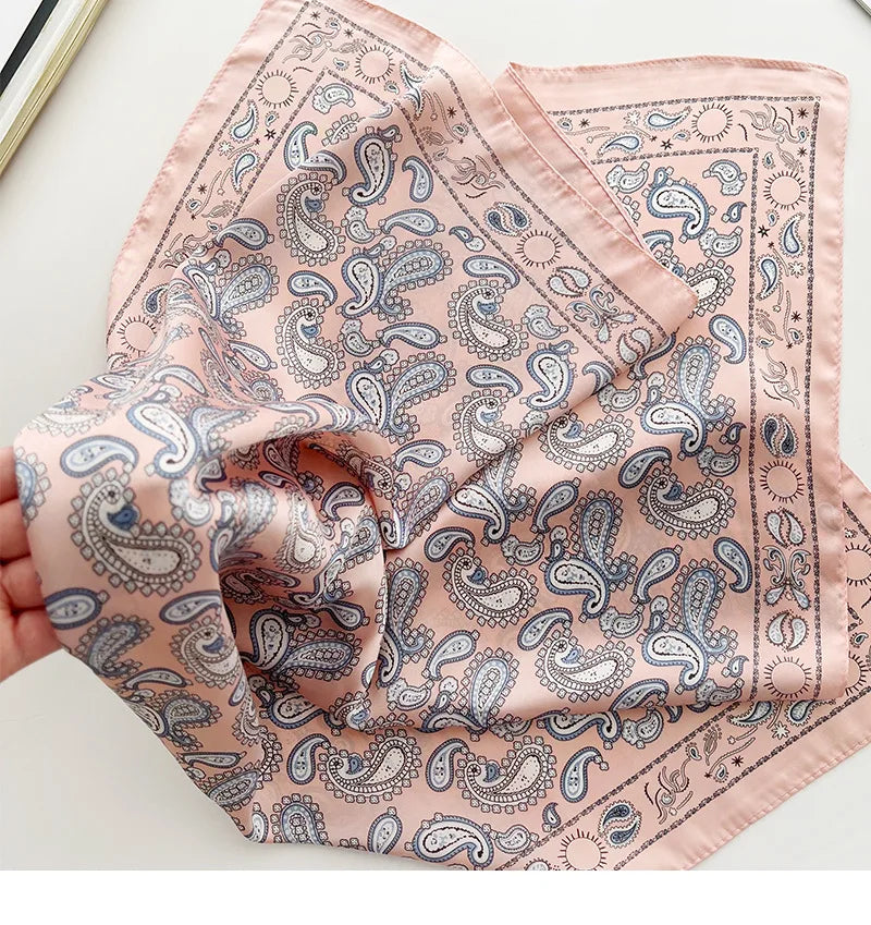 Head Scarf For Women Luxury Square Scarf Bandanna Spring/Summer Headband Hair Scarf Soft Stain Neckerchief For Dress Up you Look