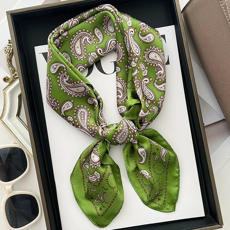 Head Scarf For Women Luxury Square Scarf Bandanna Spring/Summer Headband Hair Scarf Soft Stain Neckerchief For Dress Up you Look