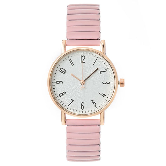 Women's Fashion Simple Digital Design Quartz Watch Casual Stainless Steel Stretch Buckleless Strap Ladies Clock Dress Watches