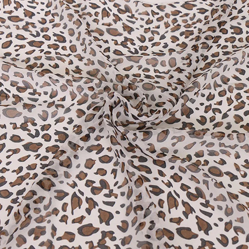 Ladies Sunscreen Scarf Small Silk Scarf Versatile Spotted Leopard Print Gauze Sunscreen Ice Silk