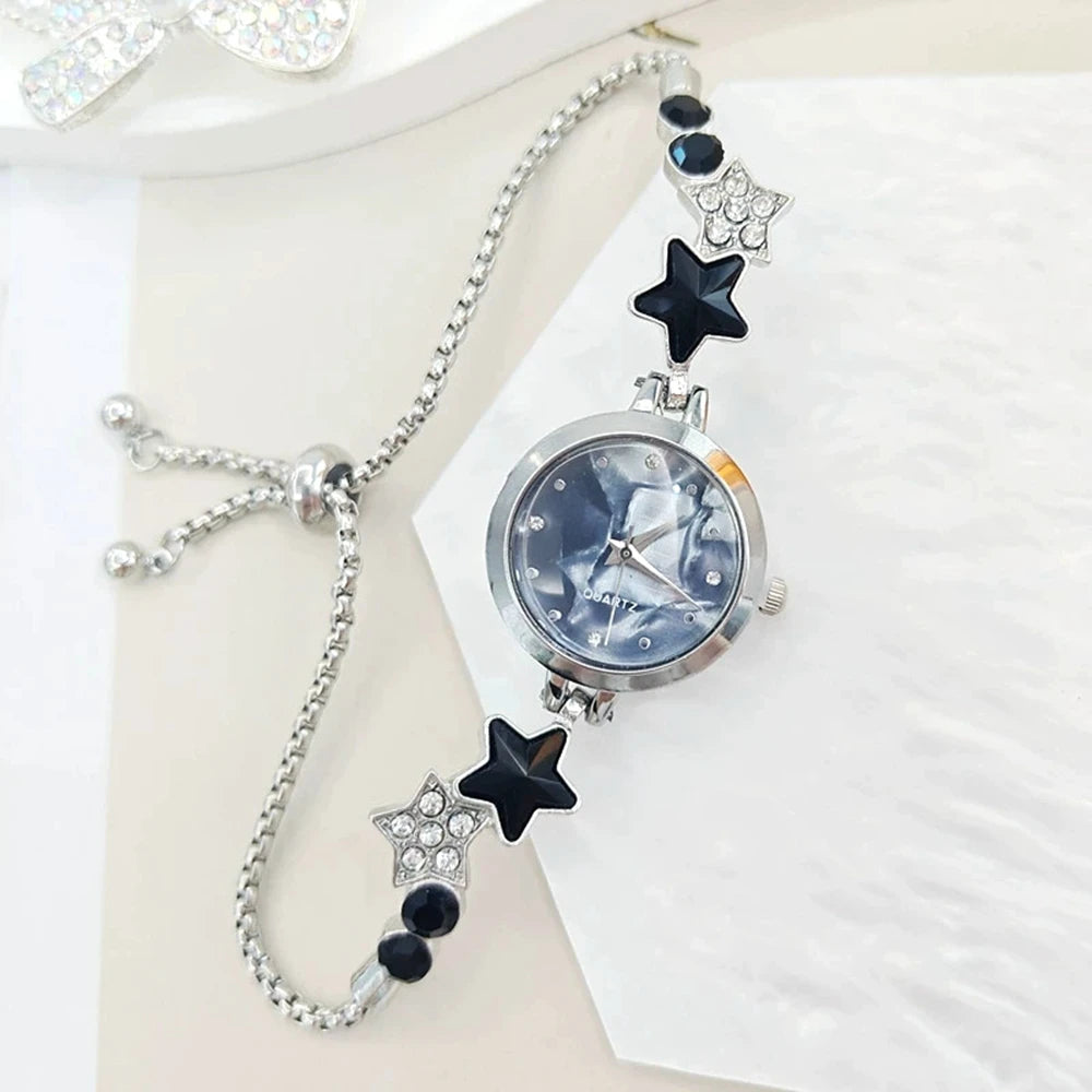 New Fashion Women Watches Simple Rhineston Luxury Watch Women Pentagram Wristwatch Clock Watch Quartz Watch Relogio Feminino