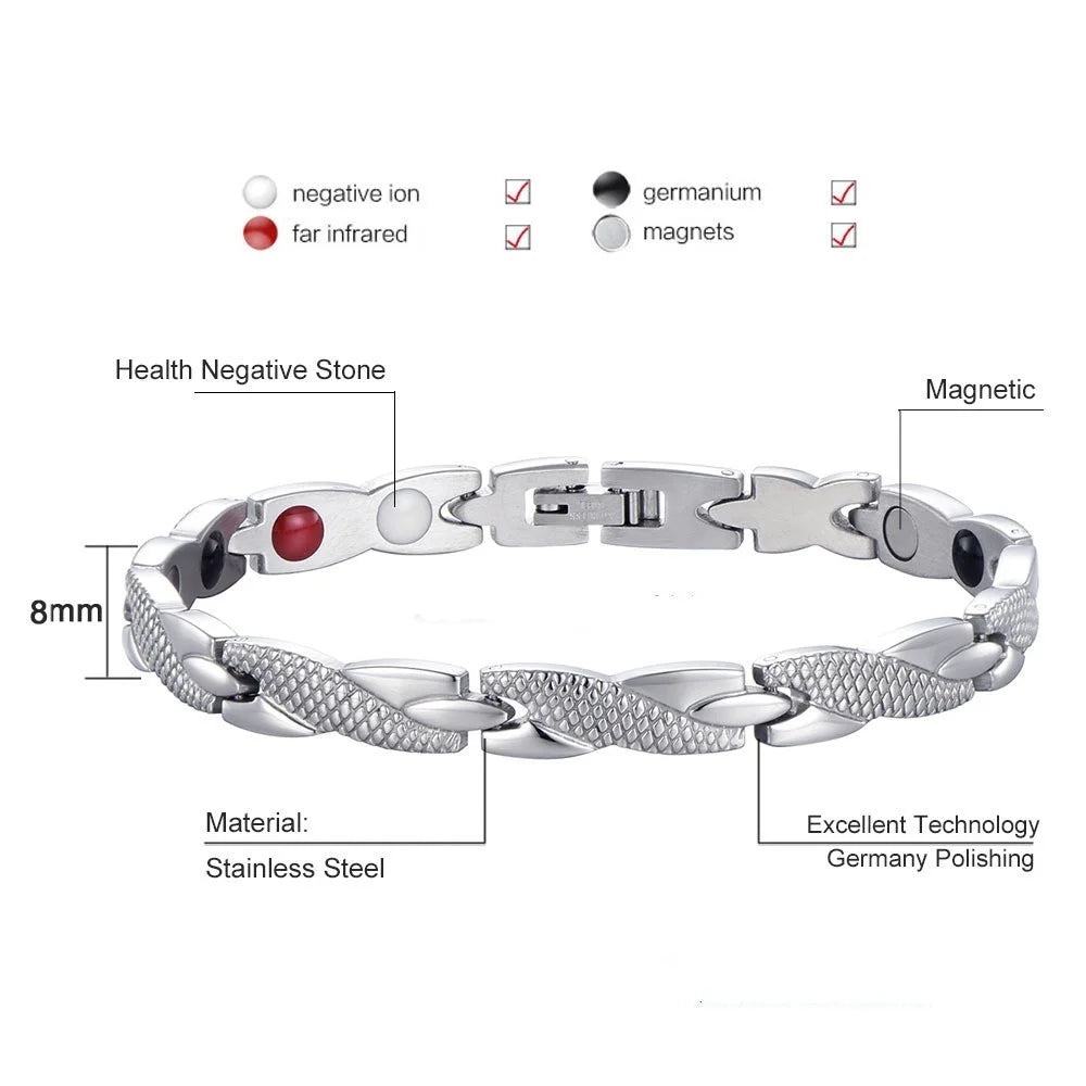 Women's Magnetic Healthy Magnetic Bracelet for Women Power Therapy Magnets Bracelets Bangles Wedding Jewellery