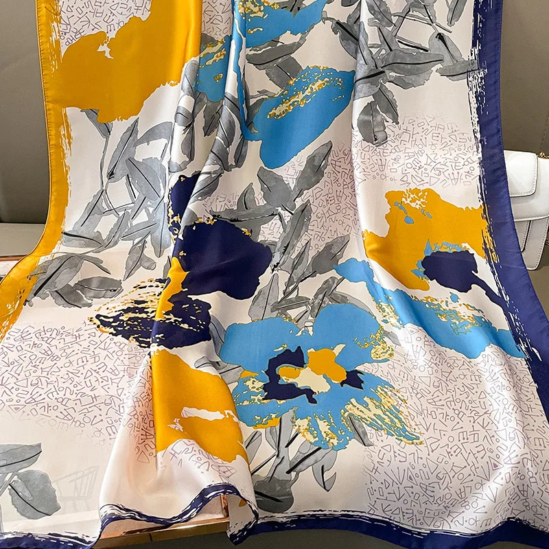 Spring Scarf Women's Luxury Design Polyester Material Smooth Scarf Soft Shawl Beach