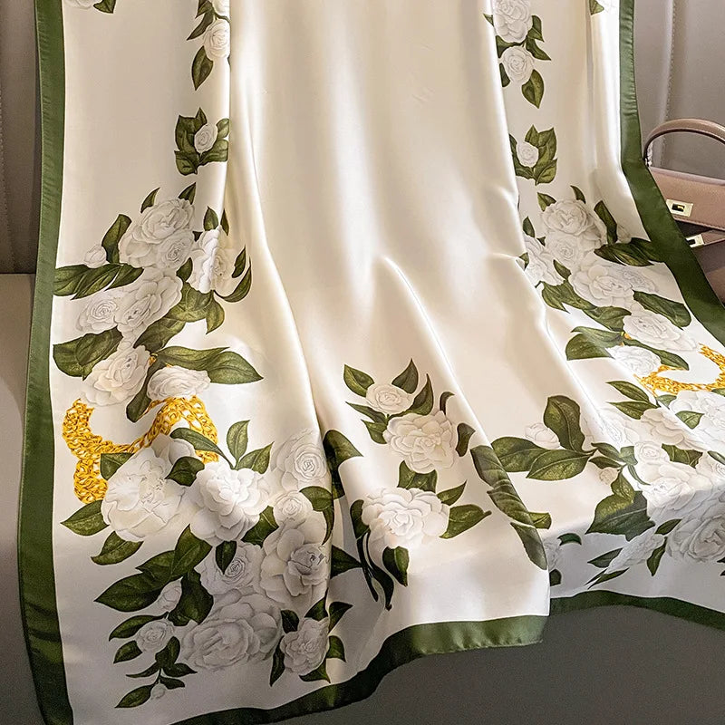Spring Scarf Women's Luxury Design Polyester Material Smooth Scarf Soft Shawl Beach