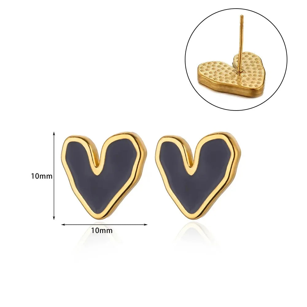 Simple Heart Drop Earrings For Women Stainless Steel Brand Fashion Ear Cuff Piercing Dangle Earring Jewelry Gifts Bijoux Femme