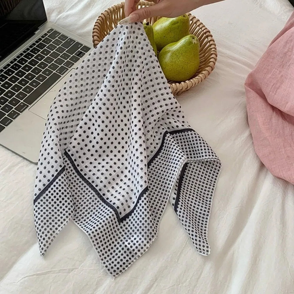 Fashion Floral Print Square Scarf Soft Handkerchief Women Hair Scarf Cotton Linen Head Scarfs Ladies Neck Scarves Summer Autumn