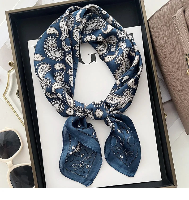 Head Scarf For Women Luxury Square Scarf Bandanna Spring/Summer Headband Hair Scarf Soft Stain Neckerchief For Dress Up you Look