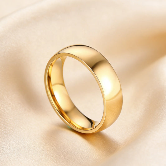 Gold Color Wedding Band Engagement Stainless steel Ring  for Women Men US Sizes 4 5 6 7 8 9 10 11 12 13 14 15 Free Shipping