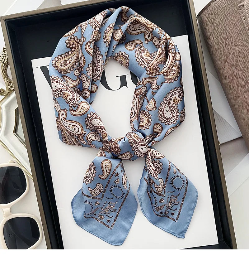 Head Scarf For Women Luxury Square Scarf Bandanna Spring/Summer Headband Hair Scarf Soft Stain Neckerchief For Dress Up you Look