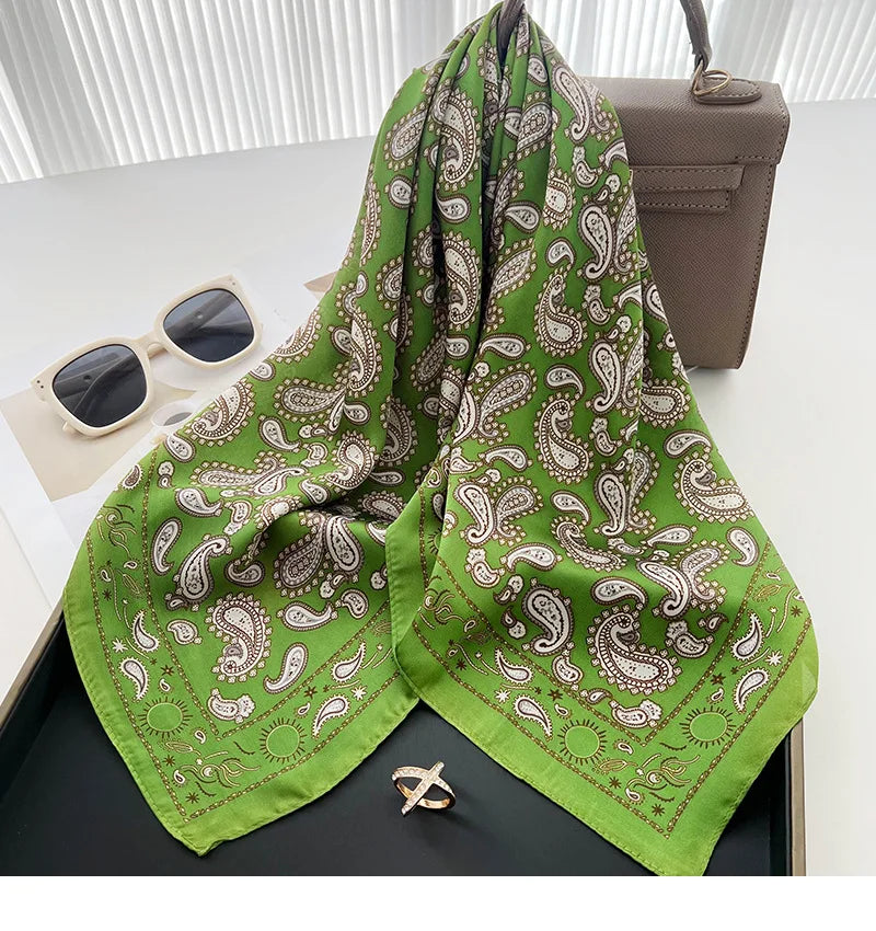 Head Scarf For Women Luxury Square Scarf Bandanna Spring/Summer Headband Hair Scarf Soft Stain Neckerchief For Dress Up you Look