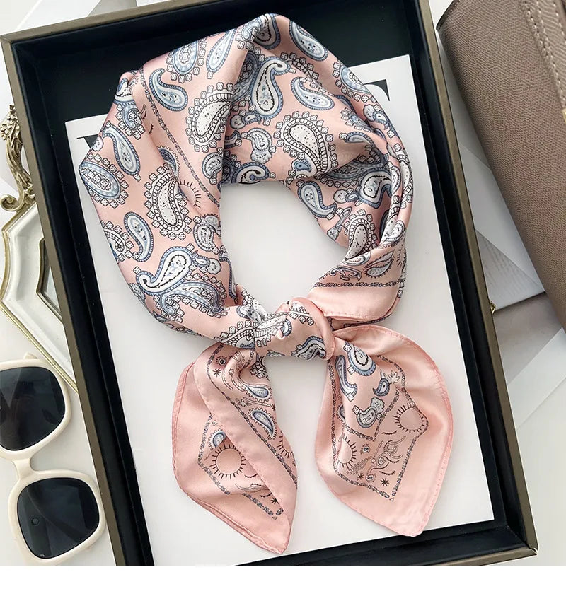 Head Scarf For Women Luxury Square Scarf Bandanna Spring/Summer Headband Hair Scarf Soft Stain Neckerchief For Dress Up you Look