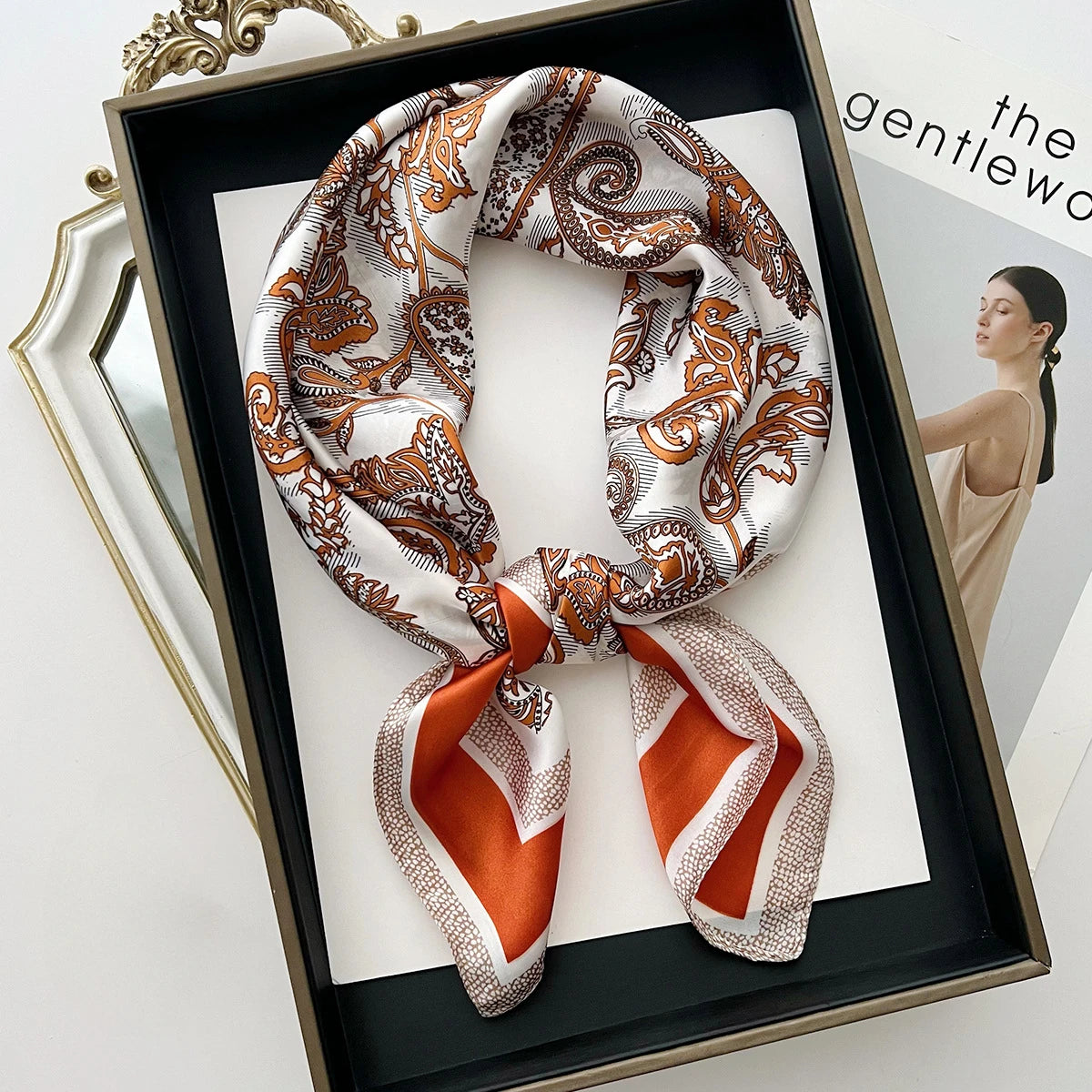 Square Scarf For Women Breathable Bandanna Luxury Headband Hair Scarf Soft Stain Neckerchief Spring/Summer Head Scarf