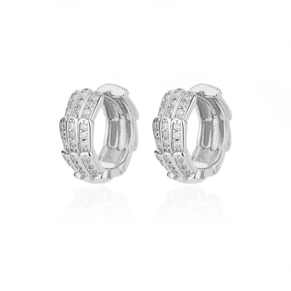 Free Shipping Zircon Geometric Earrings For Women Stainless Steel Gold Color Piercing Earring 2025 Fashion Wedding Jewelry Gift