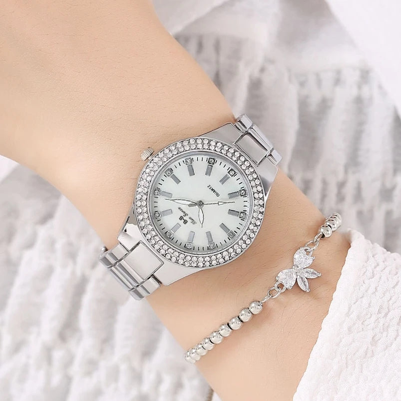Fashion Casual Women Watch Elegant Luxury Brand Stainless Steel Strap Quartz Dress Watches For Woman Gifts
