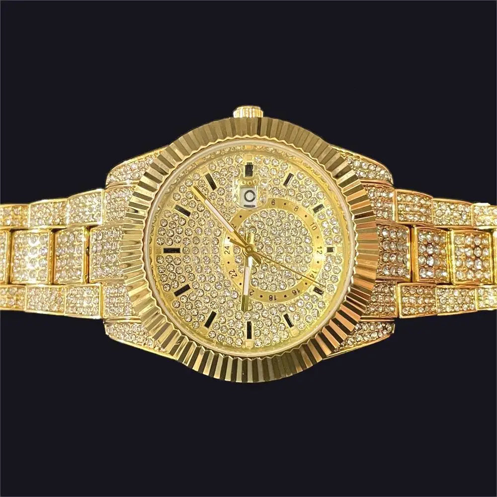 High End Luxury Men Watch Novelty Diamond Wristwatch For Men Stianelss Steel Round Famous Brand Fashion Wristwatches Hot Sale