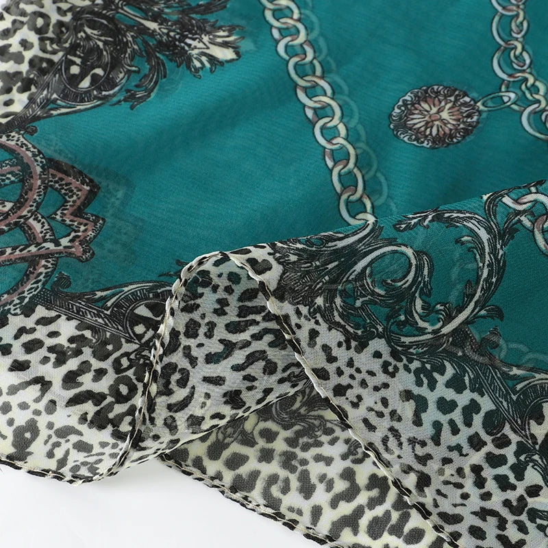 2026 New Print Chiffon Scarf Shawl Women Sunscreen Silk Scarf Turban Long Wrap Beach Travel Outdoor Accessories Trendy Headband
