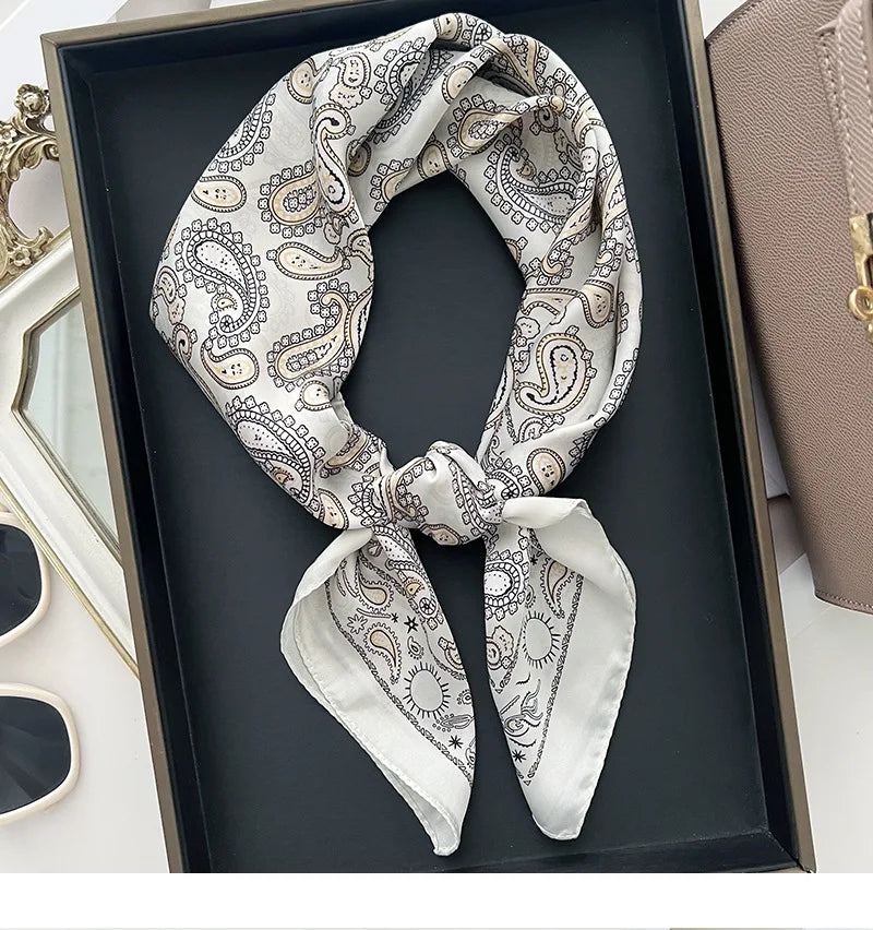Head Scarf For Women Luxury Square Scarf Bandanna Spring/Summer Headband Hair Scarf Soft Stain Neckerchief For Dress Up you Look