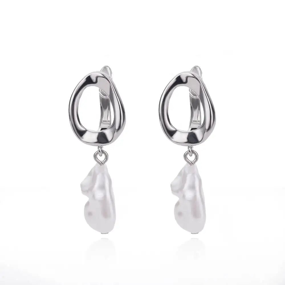 Simple Heart Drop Earrings For Women Stainless Steel Brand Fashion Ear Cuff Piercing Dangle Earring Jewelry Gifts Bijoux Femme