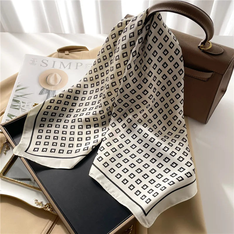 Luxury Horse  Silk Shawl Square Scarf For Women Print Hijab Summer Wraps Neckerchief Female 70*70cm Handkerchief Bandana Girl