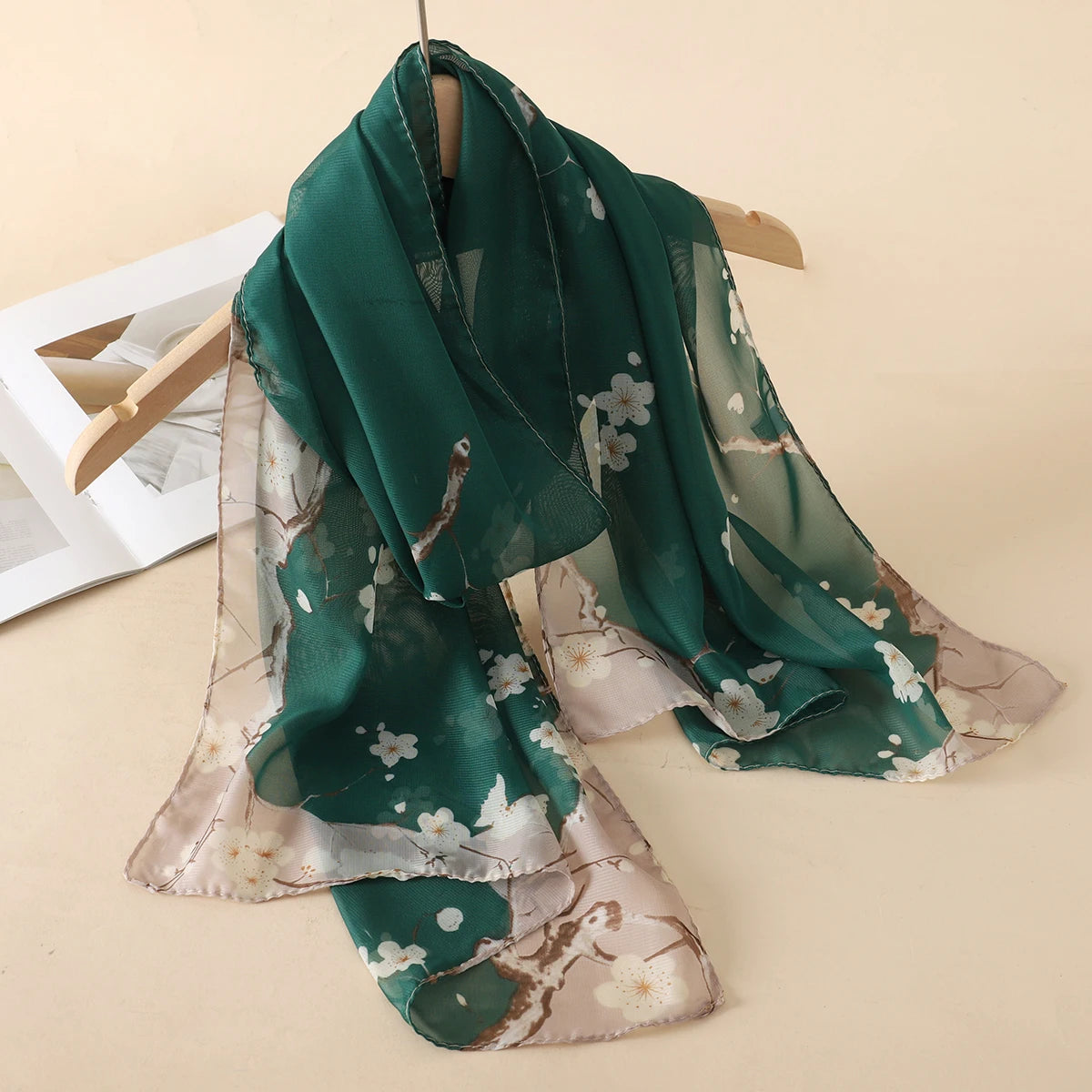 2026 New Print Chiffon Scarf Shawl Women Sunscreen Silk Scarf Turban Long Wrap Beach Travel Outdoor Accessories Trendy Headband