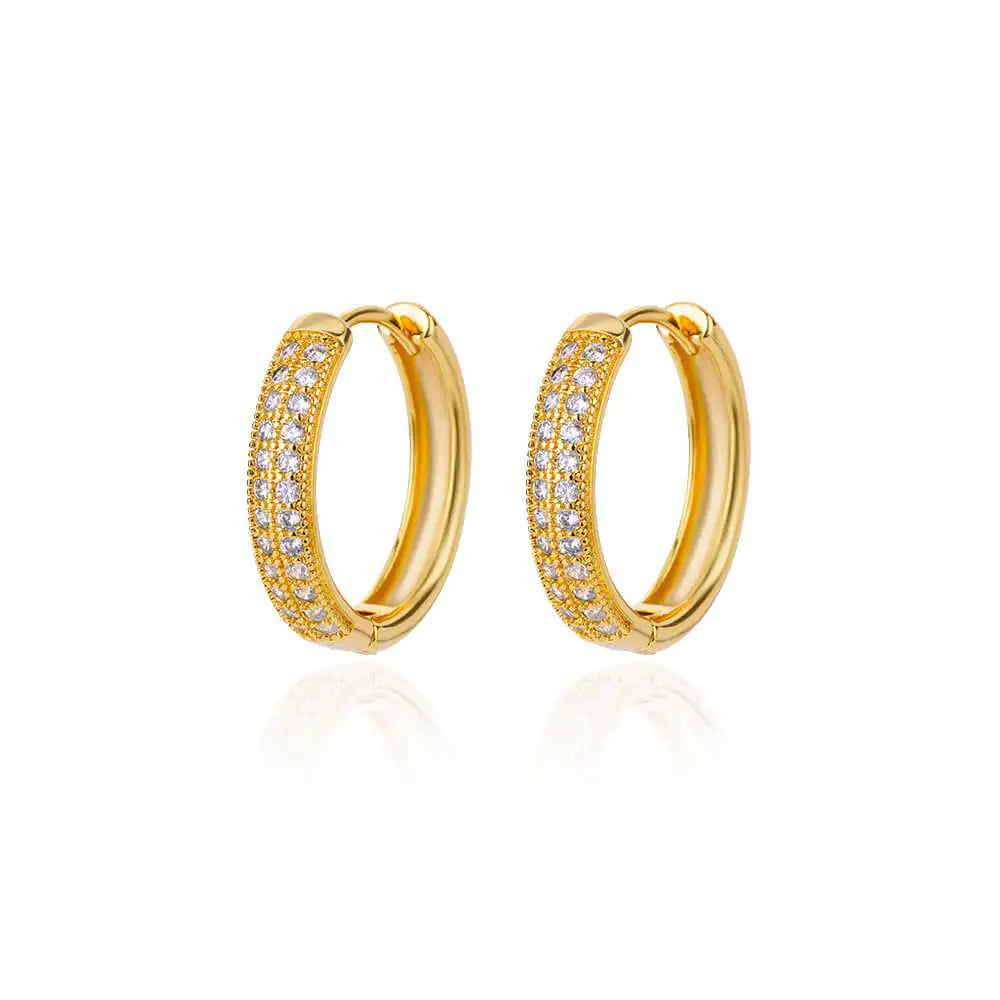 Zircon Snowflake Earrings For Women Gold Color Stainless Steel Flower Geometric Hoop Earring Aesthetic Luxury Wedding Jewerly