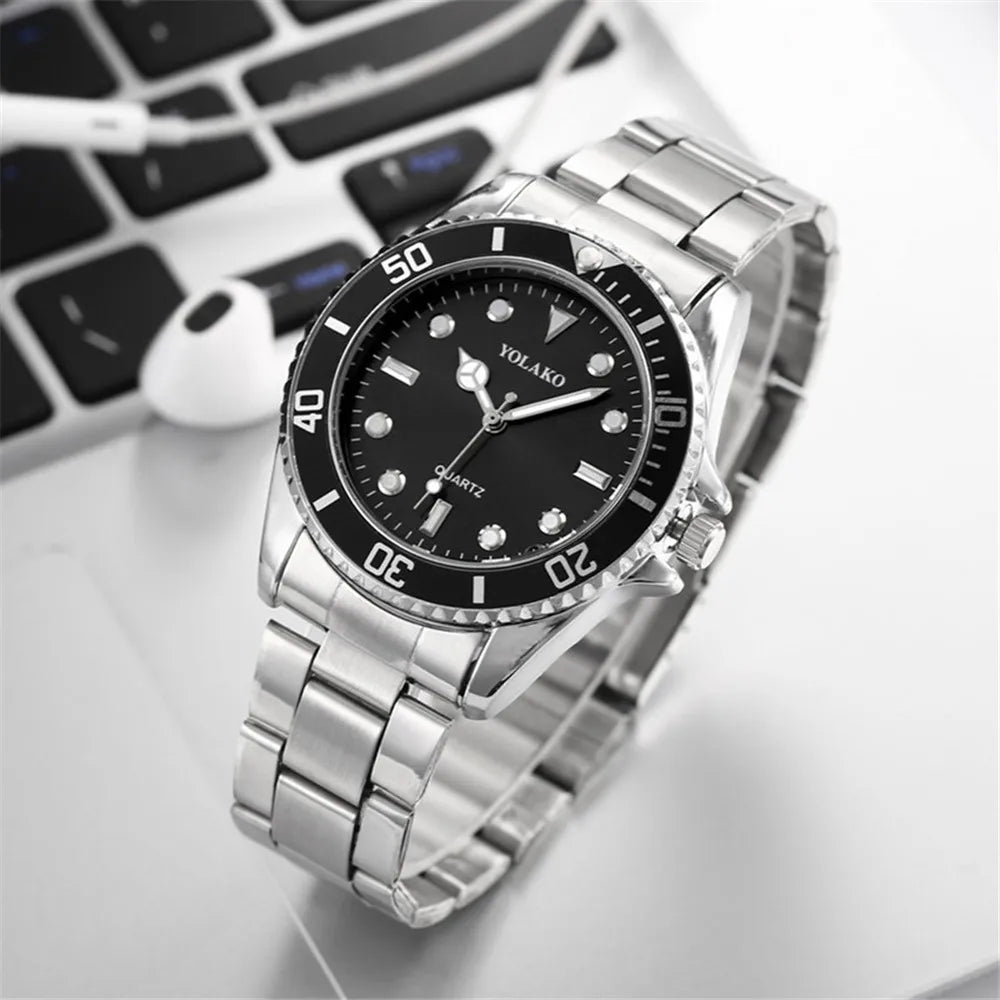 luxury brand men steel quartz business watch sports watch