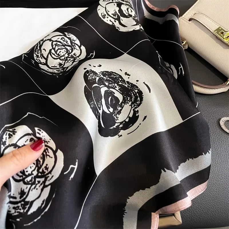 Fashion 100% Real Silk Scarf 53cm Square Bandelet Women's Silk Temperament Small Scarf Neck Decorative Wrap Printed Scarves